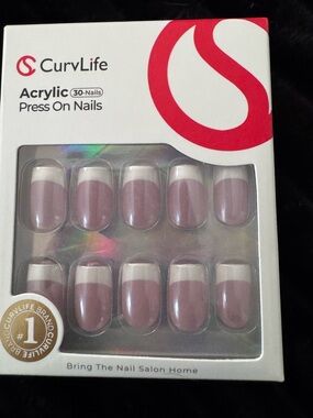 Acrylic Press-On Nails - Glazed French Tip (30 Pack)